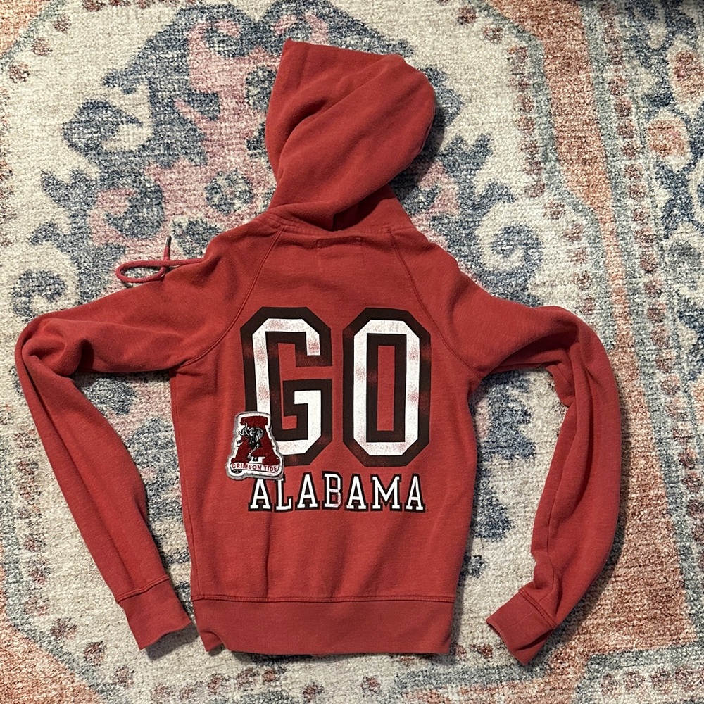PINK Victoria's Secret Red Alabama Crimson Tide Distressed Hoodie - Picture 1 of 13